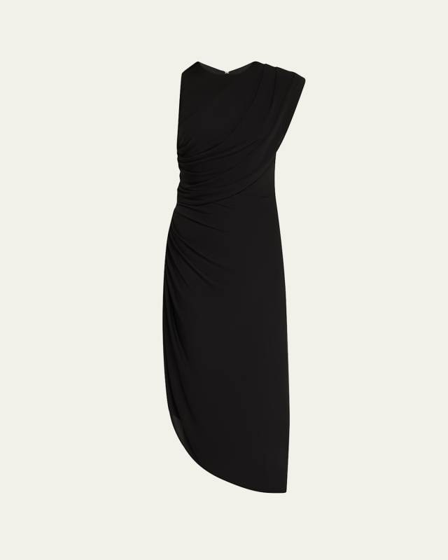 Gabrielle Draped Matte Jersey Midi Dress